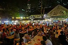 Satay stalls along Boon Tat Street next to Telok Ayer Market, better known as Lau Pa Sat