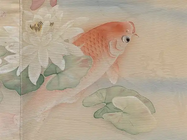 Figured ro weave with resist-dying, hand-painting, and embroidery.