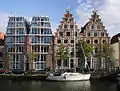 Modern and traditional houses along the Spaarne River