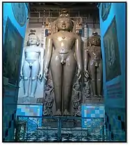 22 feet (6.7&nbsp;m) Aharji Shantinatha statue installed in 1180 CE.