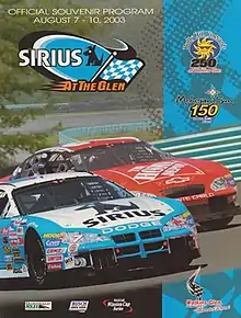 The 2003 Sirius Satellite Radio at The Glen program cover.