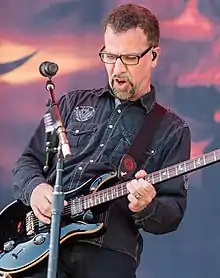 Rombola performing with Godsmack in 2019