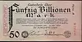 50&nbsp;trillion (50 Billionen, 5×1013) marks Eschweiler, 1923