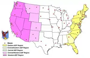 ADF regions (Western ADF in pink)