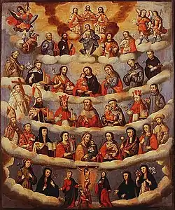 Anonymous. Virgin crowned by the Trinity and saints, 18th century.