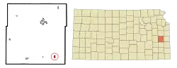 Location within Anderson County and Kansas