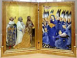 The Wilton Diptych; c. 1395–1459; tempera and gold on panel; 53 × 37&nbsp;cm; National Gallery (London)