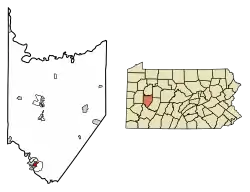 Location of North Apollo in Armstrong County, Pennsylvania.