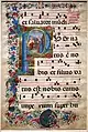 Page from a Gradual with an initial P and the Nativity, c.1500