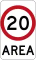 (R4-10) 20&nbsp;km/h Speed Limit Zone Area