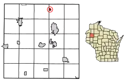 Location of Haugen in Barron County, Wisconsin.