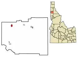 Location of Plummer in Benewah County, Idaho.
