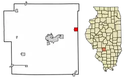 Location of Mulberry Grove in Bond County and Illinois