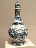 Delftware bottle, c. 1675, tin-glazed earthenware
