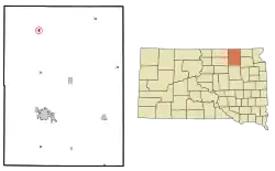 Location in Brown County and the state of South Dakota