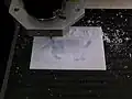 CNC machine cutting lithophane&nbsp;of a cat