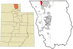 Location in Cache County and the state of Utah.