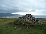 Cairn on Bossington Hill, 1.12 km north east of Lynch Mead