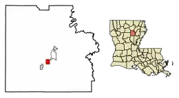 Location of Grayson in Caldwell Parish, Louisiana.