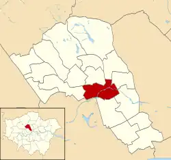 Camden Town with Primrose Hill highlighted within Camden