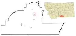 Location within Carbon County and Montana