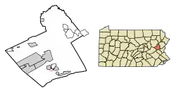 Location of Weissport in Carbon County, Pennsylvania