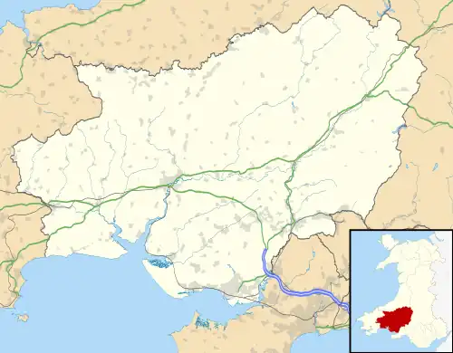 Brechfa is located in Carmarthenshire