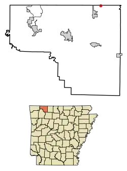 Location of Blue Eye in Carroll County, Arkansas.