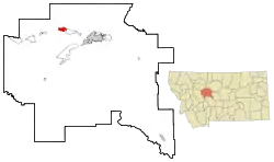 Location of Vaughn, Montana