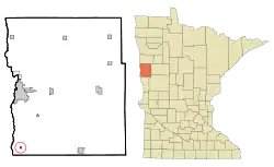 Location of Comstockwithin Clay County and state of Minnesota
