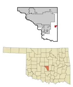 Location of Etowah, Oklahoma.