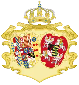 Coat of Arms of Queen Maria Amalia of Naples and Sicily, Princess of Saxony(1738–1759)