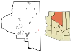 Location of Tolani Lake in Coconino County, Arizona.