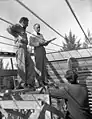 Cocoon House (Construction - Ralph Twitchell on site, 1951)
