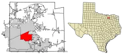 Location of Allen in Collin County, Texas