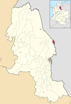Location of the municipality and town of Puerto Santander in the Norte de Santander Department of Colombia.