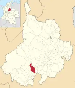 Location of the municipality and town of La Paz in the Santander Department of Colombia.