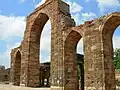 The 13th century corbelled arches of the Quwwat ul-Islam Mosque, Delhi.