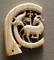 Ivory crosier showing the Agnus Dei, Italy, 13th century, Musée du Louvre