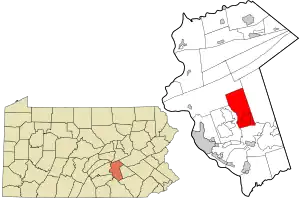 Location in Dauphin County and state of Pennsylvania.