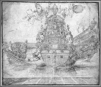 Design for decoration of a warship