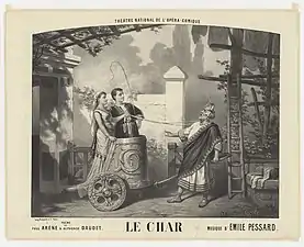 Le Char (The Chariot), poster by Edward Ancourt&nbsp;[fr] for opera by Émile Pessard, 1878