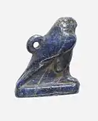 Falcom amulet; 664–332&nbsp;BC; height: 2.2&nbsp;cm; Metropolitan Museum of Art