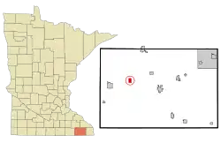 Location of Wykoff, Minnesota