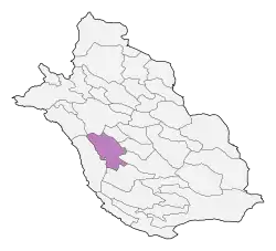 Location of Firuzabad County in&nbsp;Fars&nbsp;province