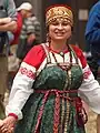 Sarafan worn with a Kokoshnik for a Russian folk festival