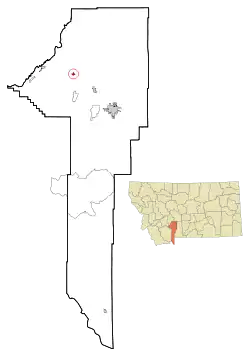 Location of Manhattan, Montana