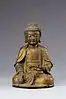 Gilt-bronze Seated Amitabha Buddha. Joseon dynasty. h. 27.9&nbsp;cm. National Museum of Korea.