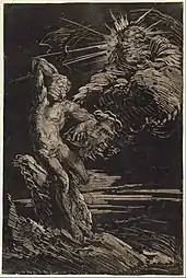 Monotype by the technique's inventor, Giovanni Benedetto Castiglione, The Creation of Adam, c. 1642