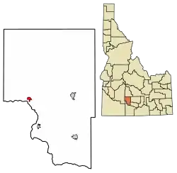 Location of Bliss in Gooding County, Idaho.
